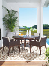 Abaco - Arm Dining Chair - Dark Brown / Beige