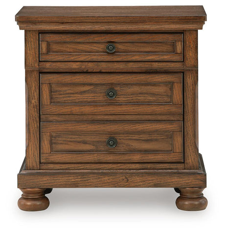 Zackaryn - Two Drawer Night Stand - Warm Brown