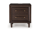Dantenton - Two Drawer Night Stand - Merlot