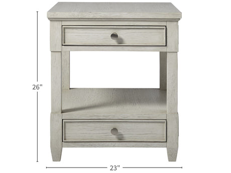 Escape - Drawer End Table - Pearl Silver