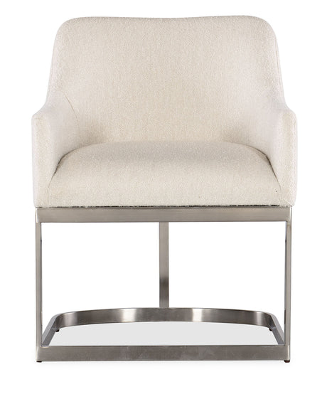 Modern Mood - Upholstered Arm Chair With Metal Base - Beige