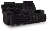 Rhine Falls - Reclining Power Sofa With Drop Down Table - Onyx