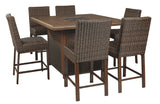 Paradise Trail - Medium Brown - Square Bar Table w/Fire Pit