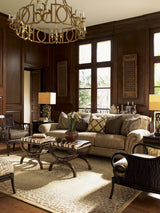 Royal Kahala - Striped Delight Accent Table - Dark Brown