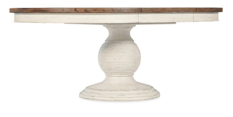 Americana - Round Pedestal Dining Table With One 22" Leaf - White