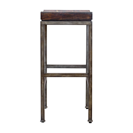Beck - Industrial Bar Stool - Brown, Dark & Black