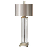 Drustan - Clear Glass Table Lamp - Pearl Silver