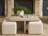 Oasis - Dockside Cocktail Table With 4 Ottomans - Beige / White