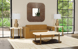 Avalon - Cocktail Table - Bronze Metal Frame With Travertine & Espresso