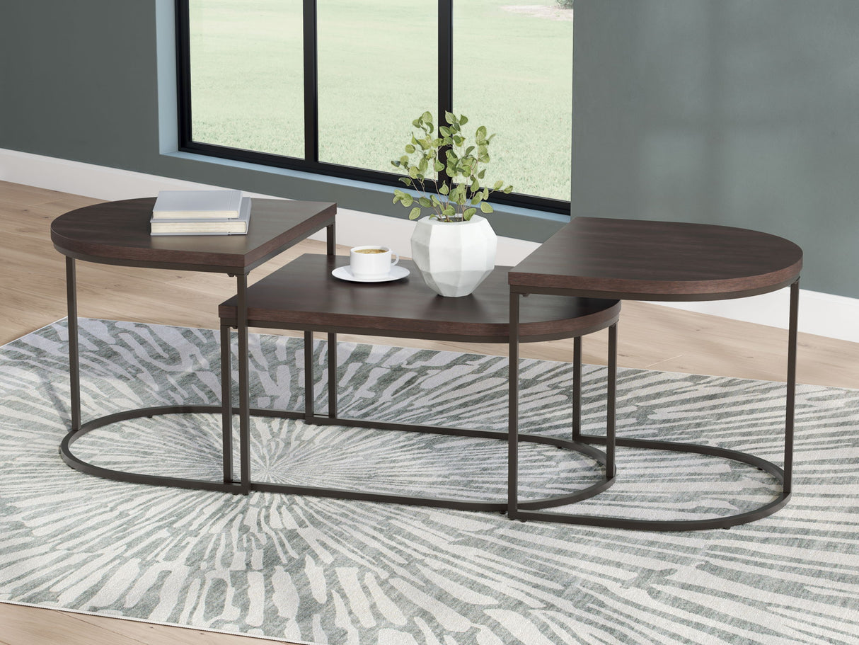 Vanmore - Dark Brown - Occasional Table Set (Set of 3)