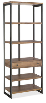 4-Shelves 1-Drawer Bookcase - Light Brown
