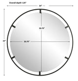 Cashel - Round Iron Mirror - Black