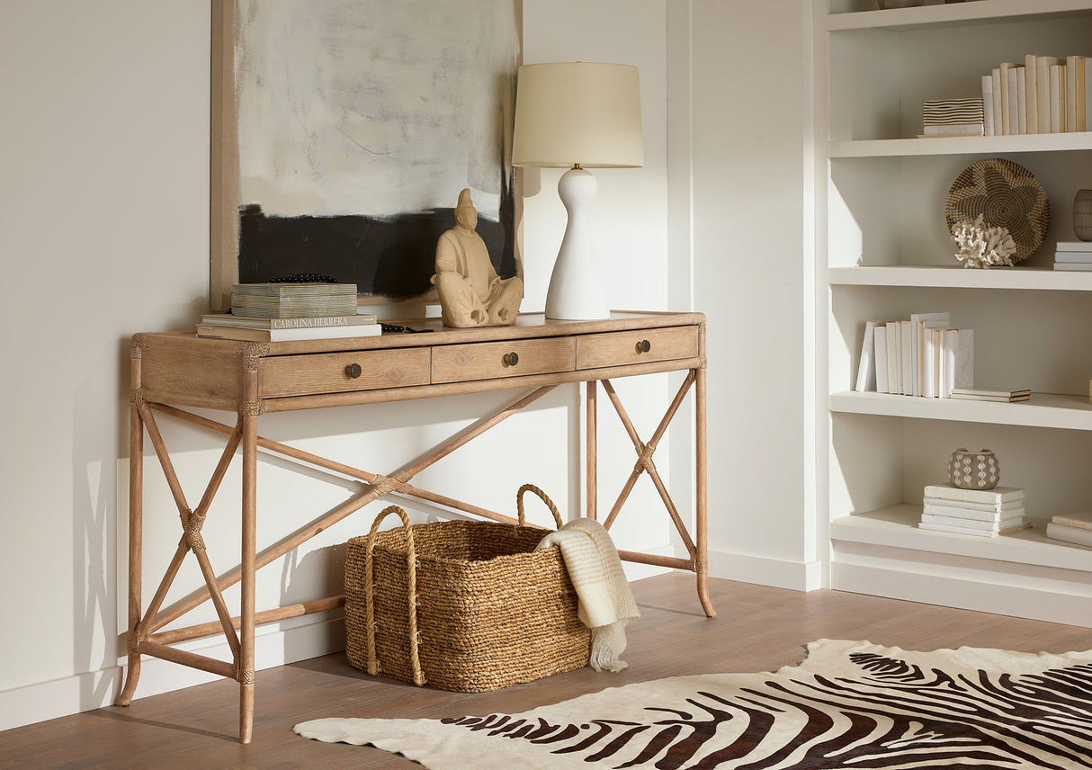 Retreat - Pole Rattan Console