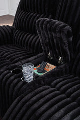 Rhine Falls - Onyx - Double Reclining Power Loveseat With Console