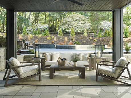 Mozambique - Lounge Chair - Beige / Dark Brown