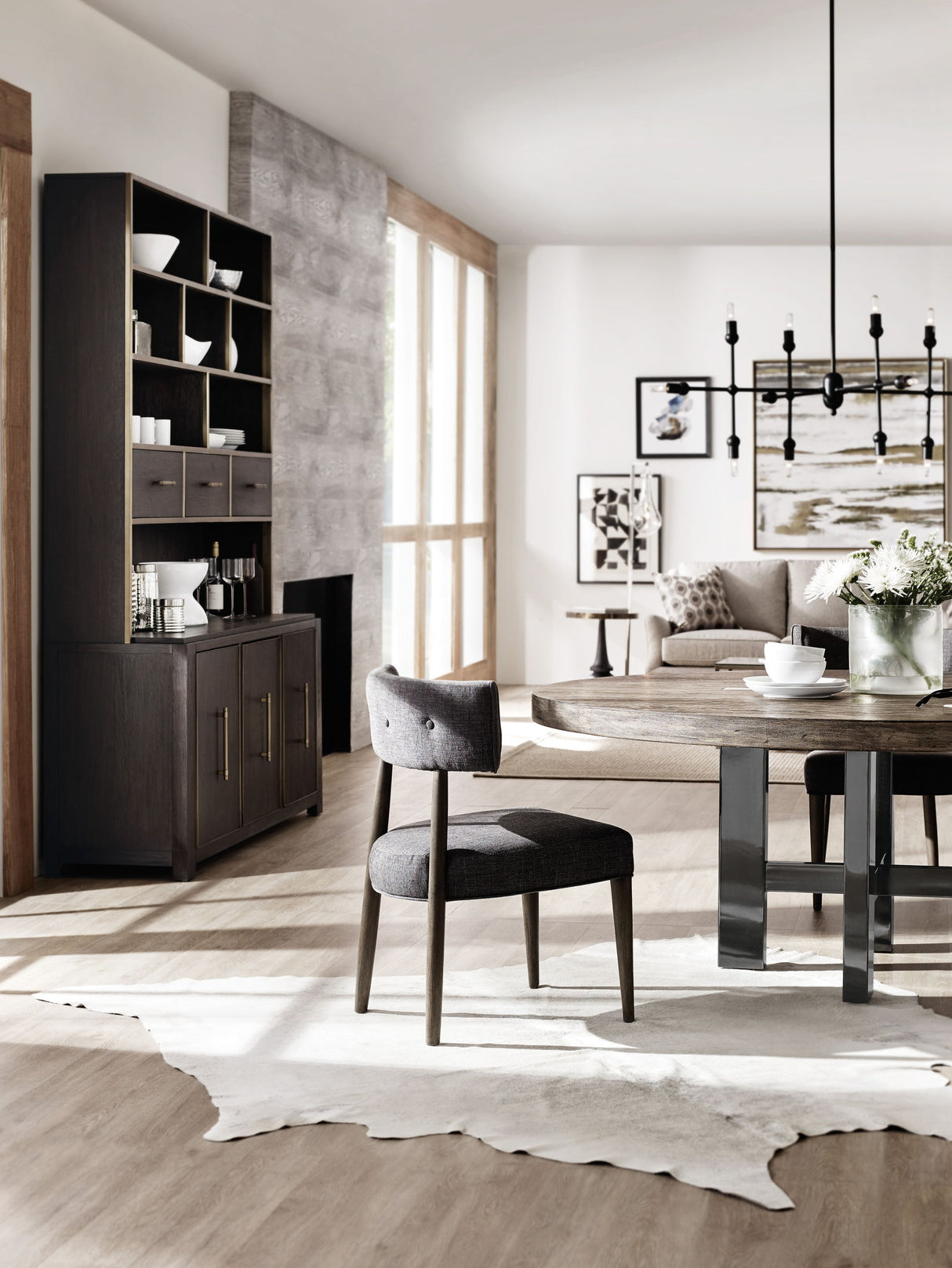 Curata - 72" Round Dining Table - Dark Gray