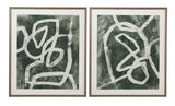 Chalk Line I Framed Print - Green / White