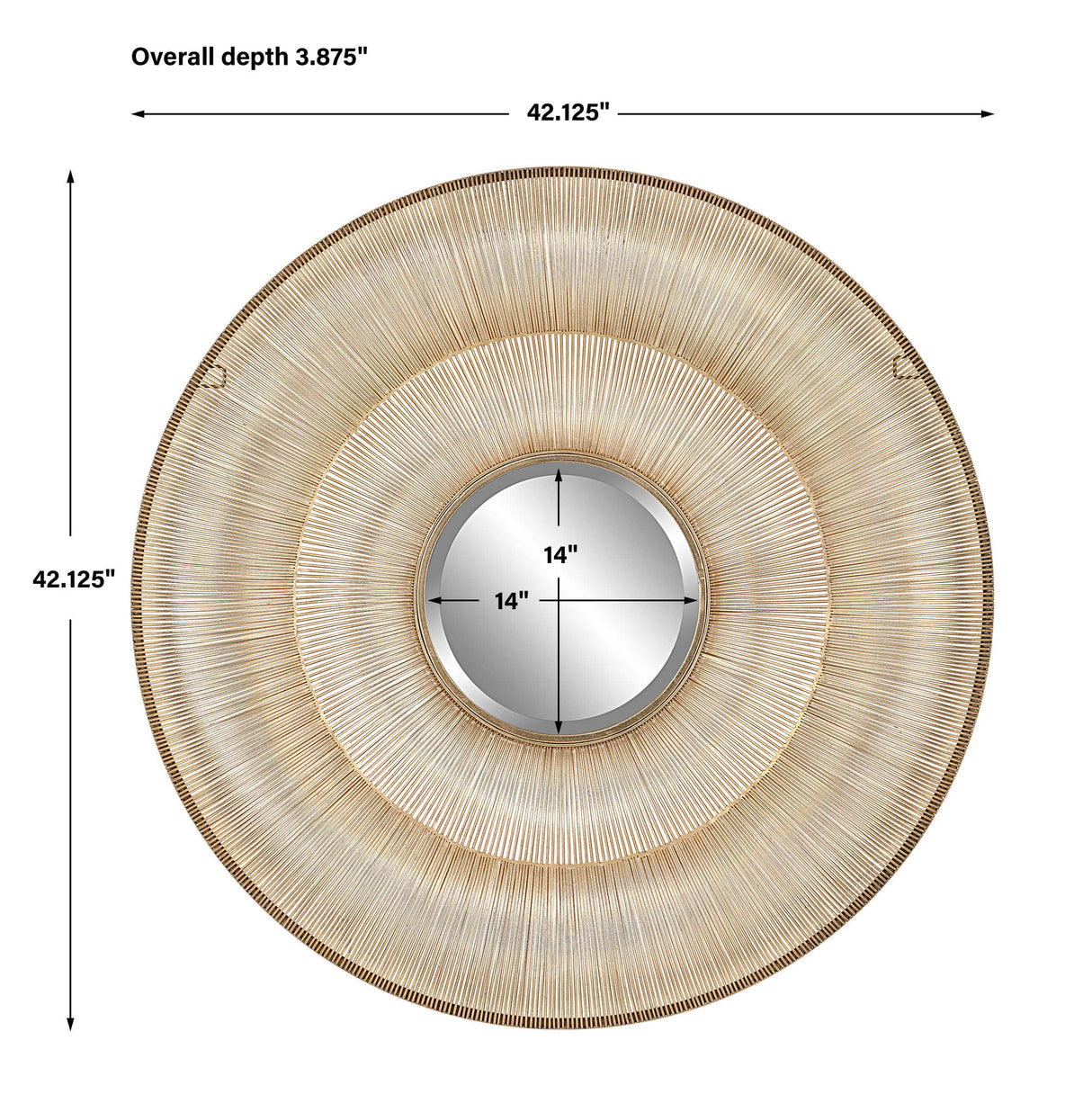 Bauble - Round Mirror - Gold