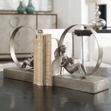 Lounging Reader - Antique Bookends Set Of 2 - Brown, Dark