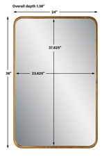 Rounded Corners Mirror - Gold Leaf