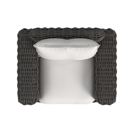 Cabo - Oversized Swivel Club Chair - Dark Gray / White