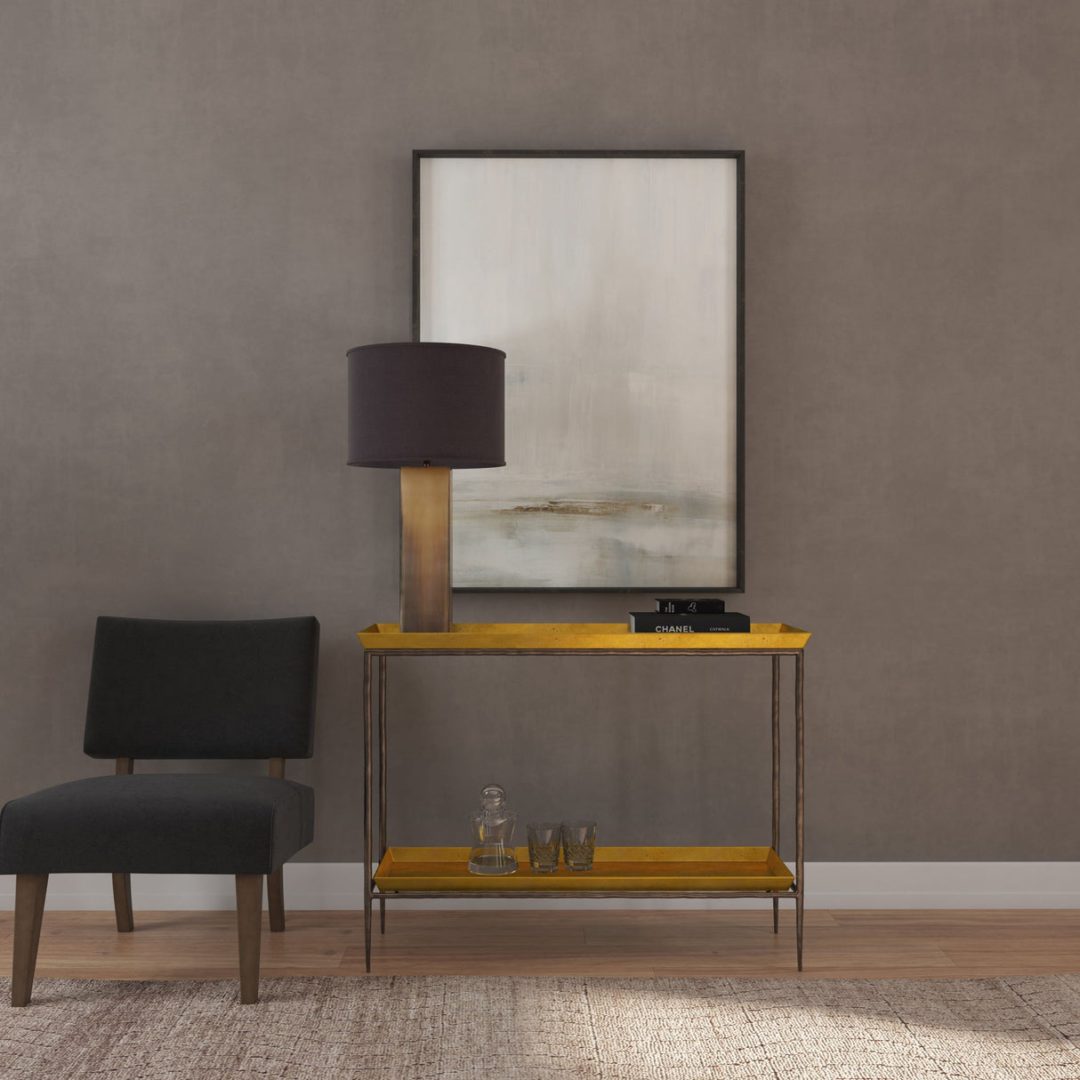 Commerce And Market - Tray Top Metal Console