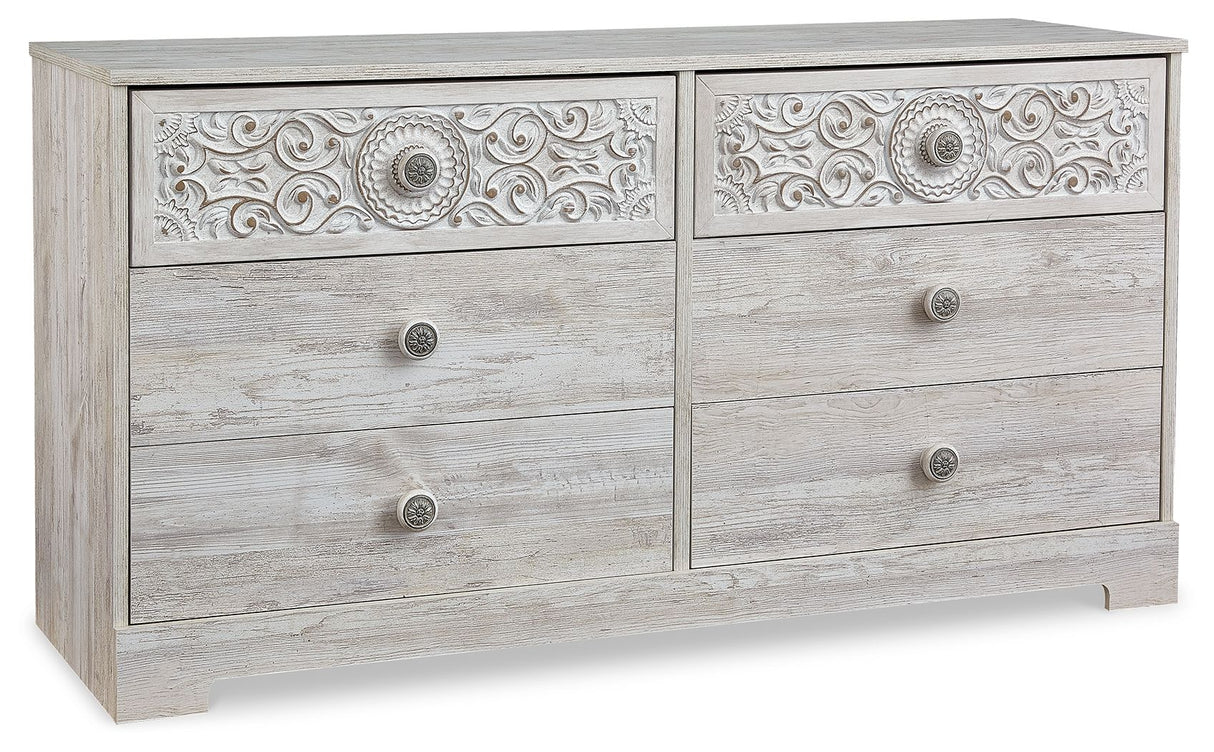 Paxberry - Six Drawer Dresser - Weatherworn - Whitewash
