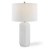 Table Lamp - White & Brushed Nickel
