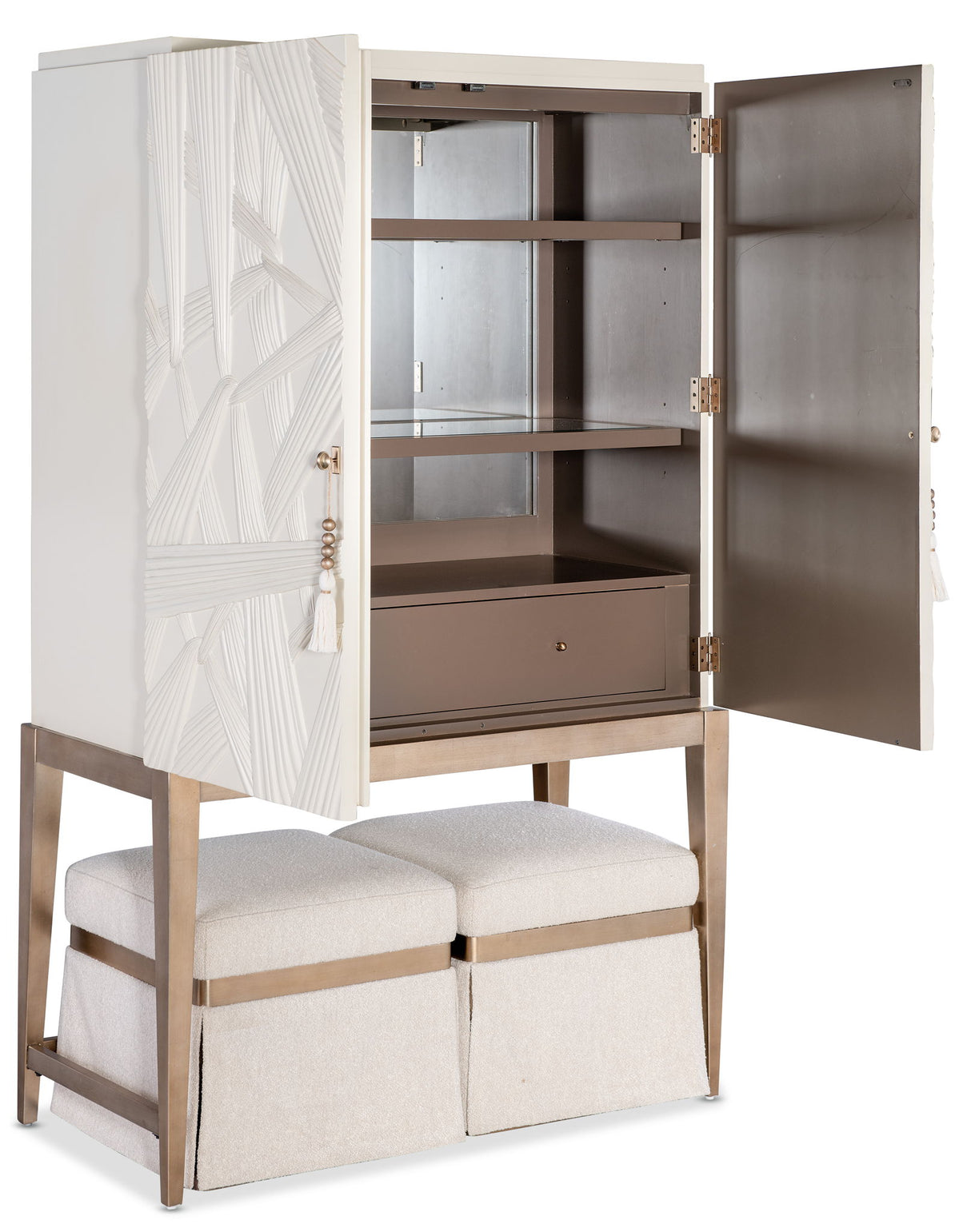 Melange - Dream Weaver Bar Cabinet - White