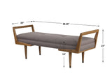 Waylon - Mid-century Modern Bench - Gray, Dark