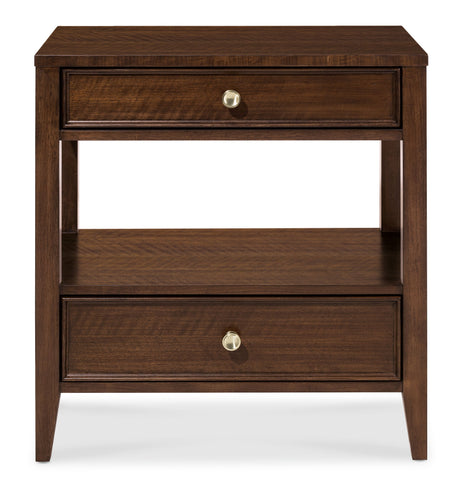 Archives - Two-Drawer Nightstand - Dark Brown