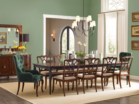 Charleston - Rectangle Leg Dining Table With 2-22in leaves - Dark Brown