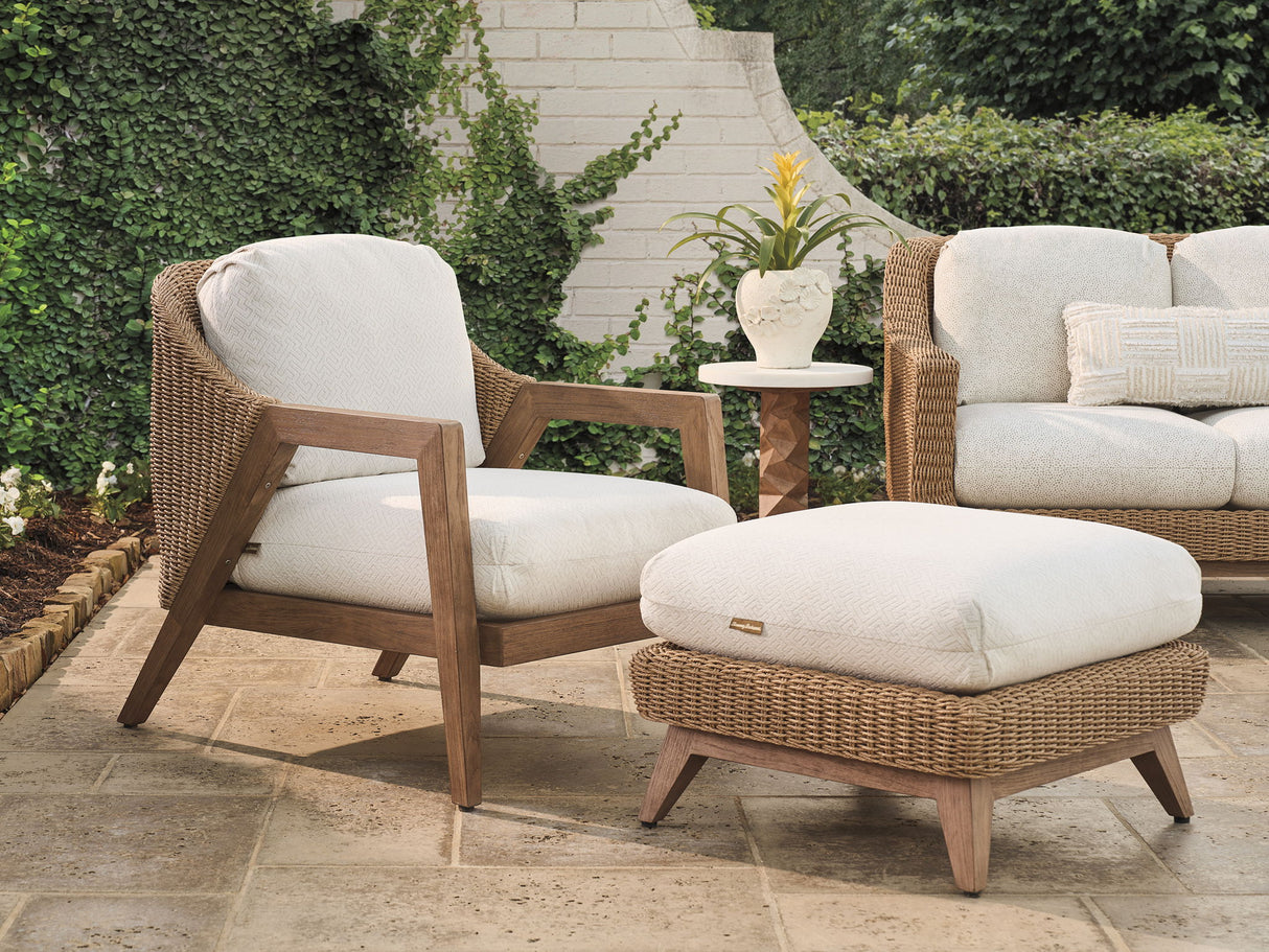 Isle Of Palms - Ottoman - Dark Brown / White
