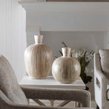 Islander - Washed Vases, Set Of 2 - White