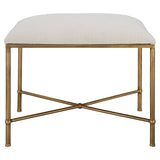 Avenham - Small Framed Bench - Gold & White