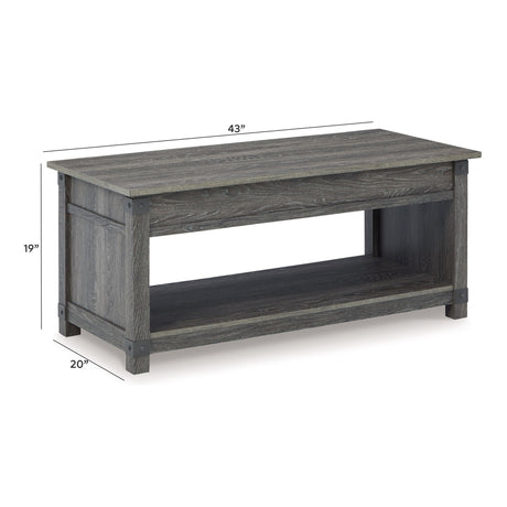 Freedan - Rect Lift Top Cocktail Table - Grayish Brown