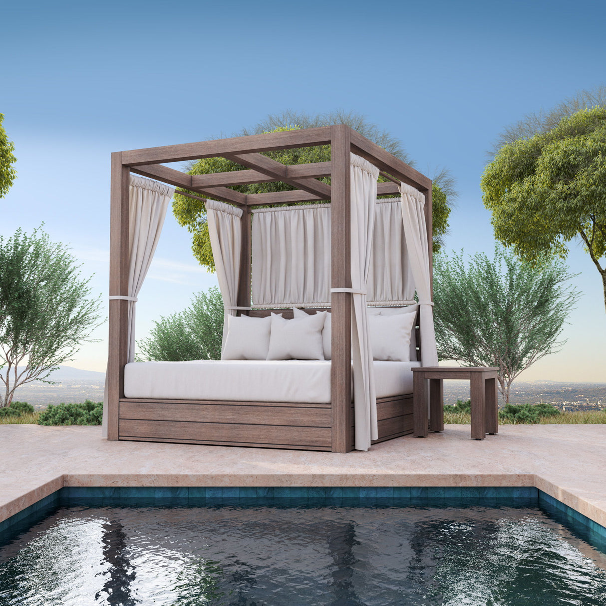Laguna - Resort King Daybed, No Welt - Canvas Flax / Gray