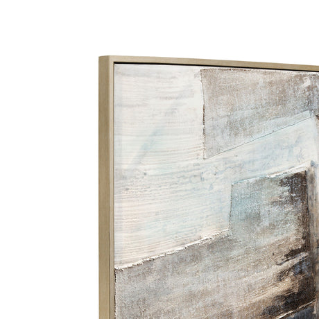 Framed Canvas Quiet Structure - Silver