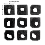 Bahati - Ebony Wood Wall Art, Set Of 9 - Black