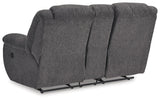 Foreside - Dbl Reclining Loveseat with Console - Charcoal