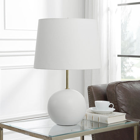 Round Table Lamp - White
