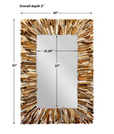 Teak Branch - Rectangular Mirror - Light Brown