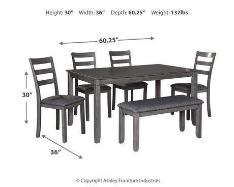 Bridson - RECT DRM Table Set (Set of 6) - Gray