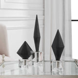 Alize - Sculptures, Set Of 3 - Black
