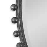 Taza - Round Iron Mirror - Gray, Dark