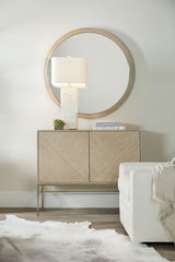 Cascade - Round Mirror - Light Brown