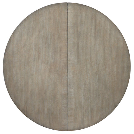 Affinity - 48" Round Pedestal Dining Table With 1-18" Leaf - Dark Gray