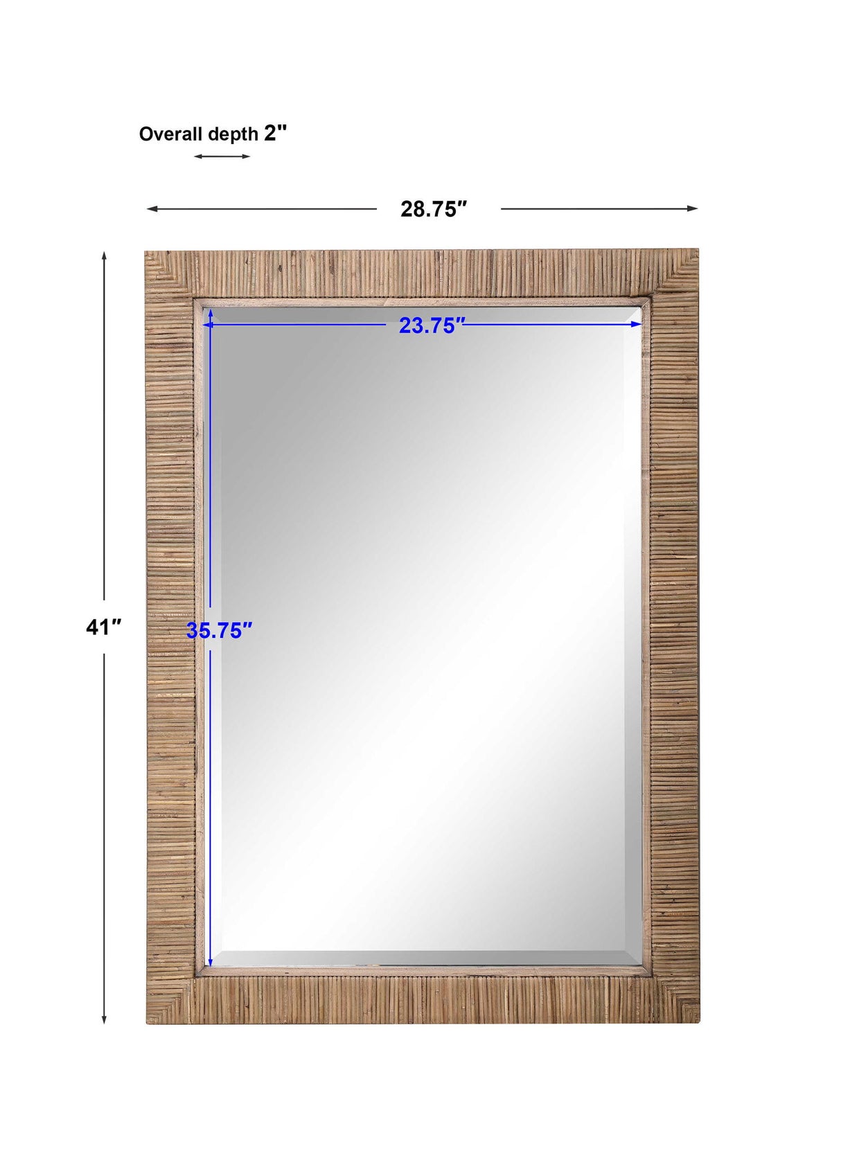 Cape - Natural Rattan Mirror - Light Brown