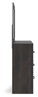 Hollivern - Dresser And Mirror - Dark Gray