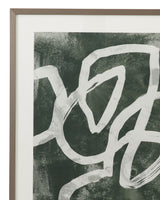 Chalk Line Framed Print (Set of 2) - Green / White